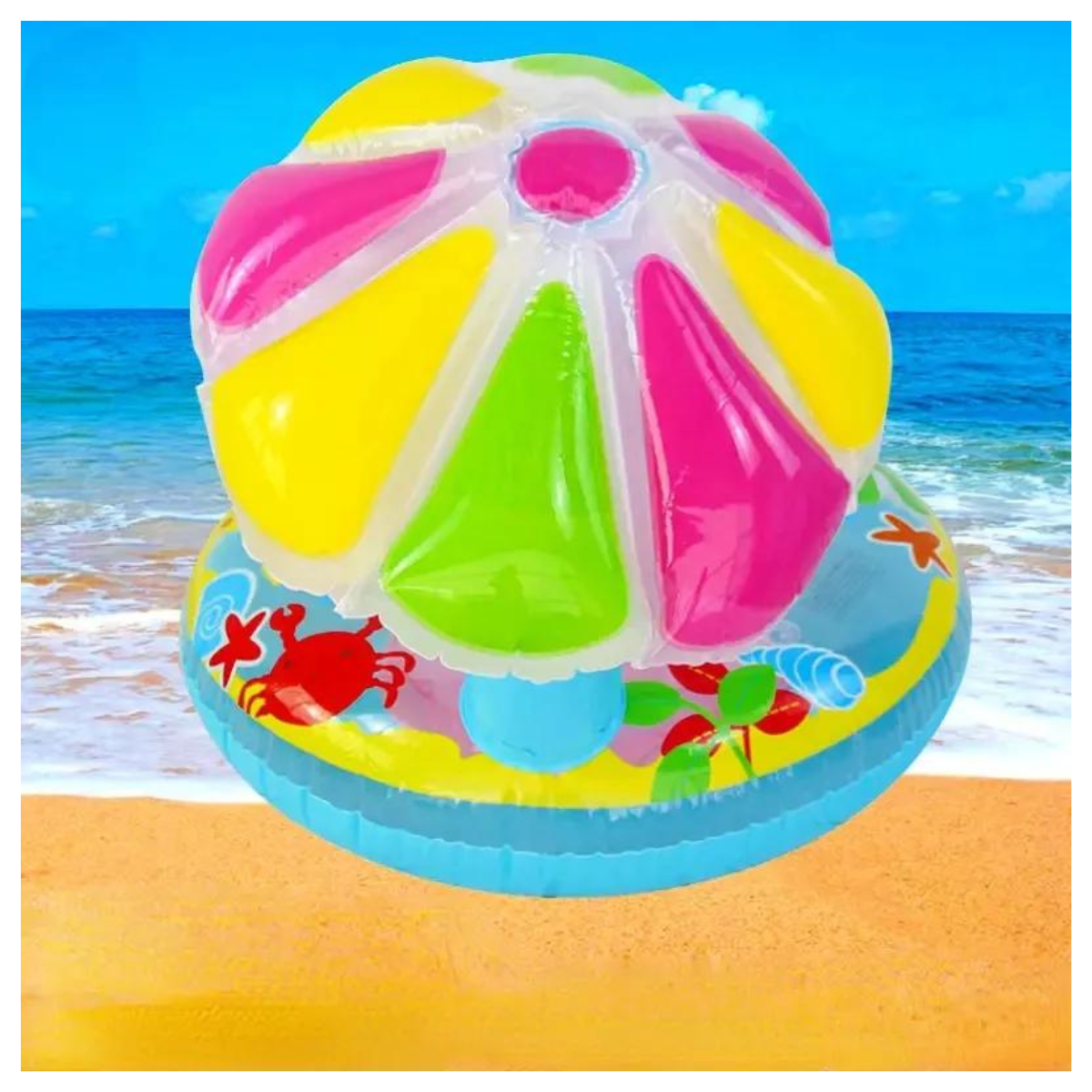 Flotador Inflable Ballena Roja Con Techo