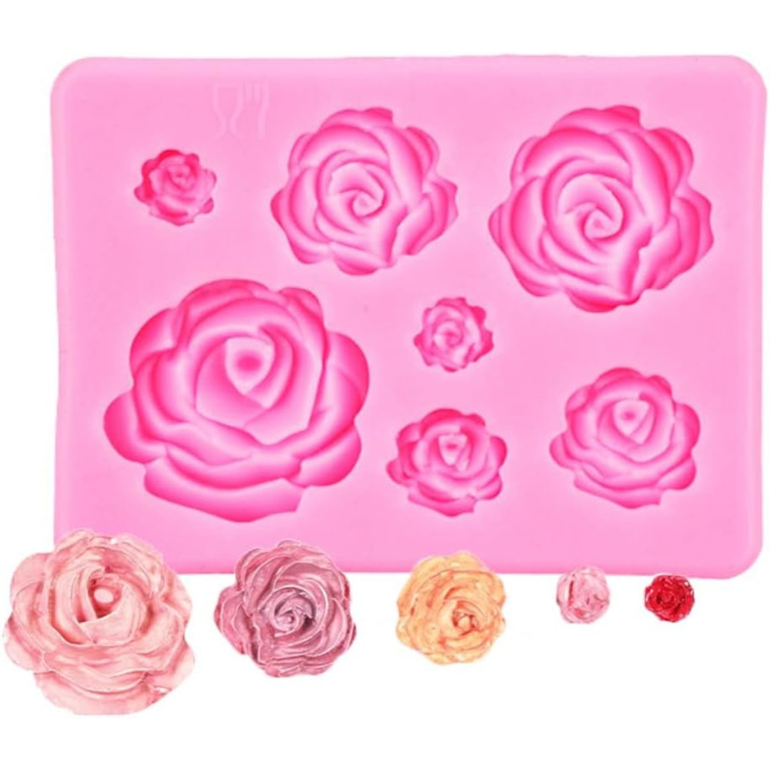 Moldes 7 Espacios Rosas De Fondant
