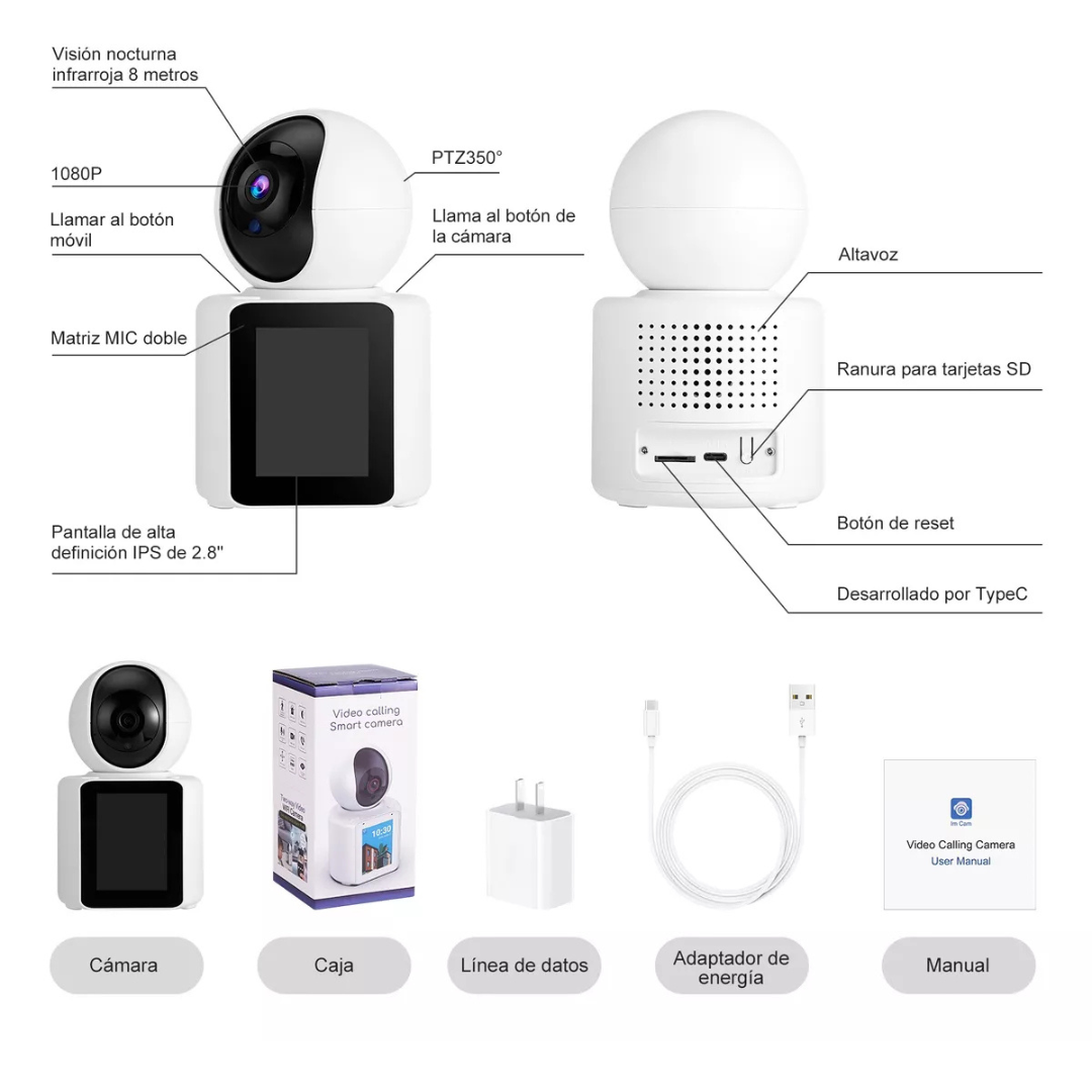 CÁMARA DE SEGURIDAD CON VIDEO LLAMADAS IP WIFI