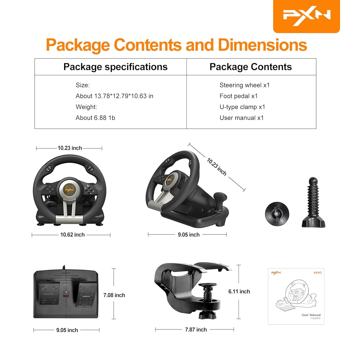 VOLANTE GAMER PXN V3 PRO