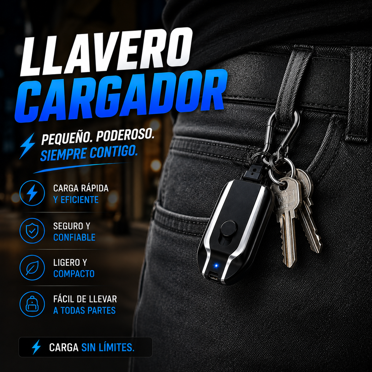 🔋 💫 ✨Mini Power Bank Llavero – Energía de Emergencia en tu Bolsillo💫 ✨+ ENVÍO GRATIS 🚚