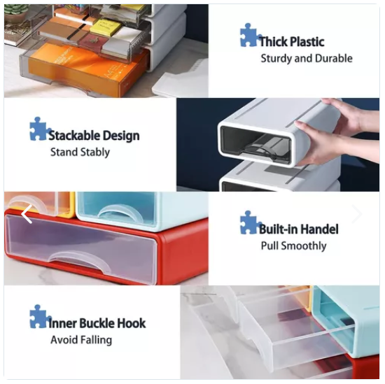 Pack4 Cajas Organizadoras Plasticas