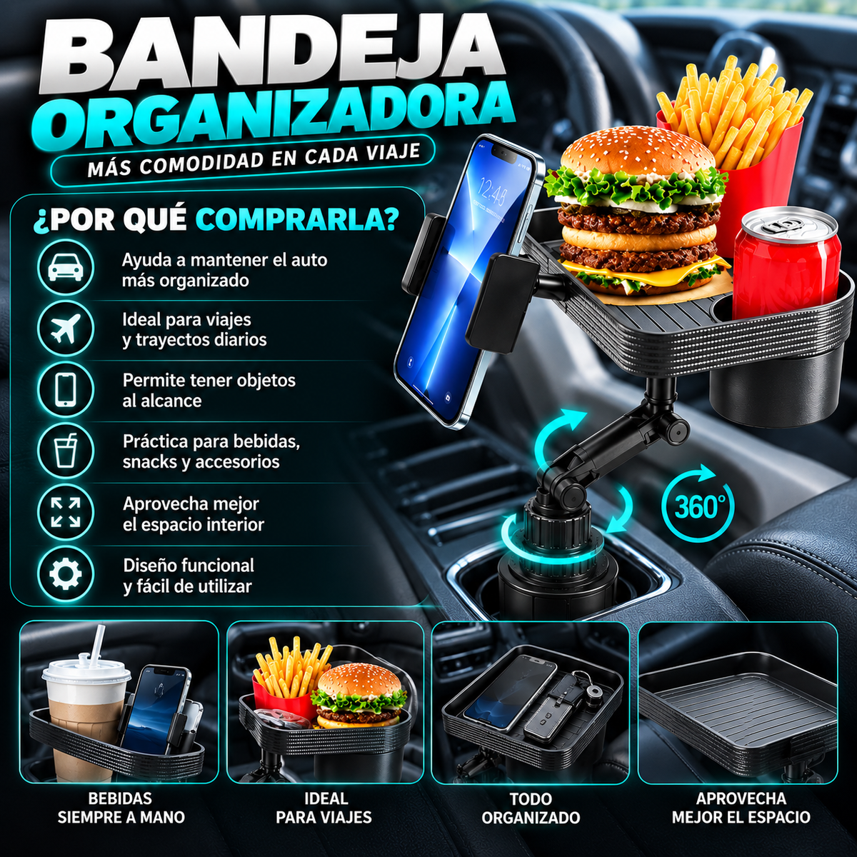 Bandeja Organizadora para Vehículos