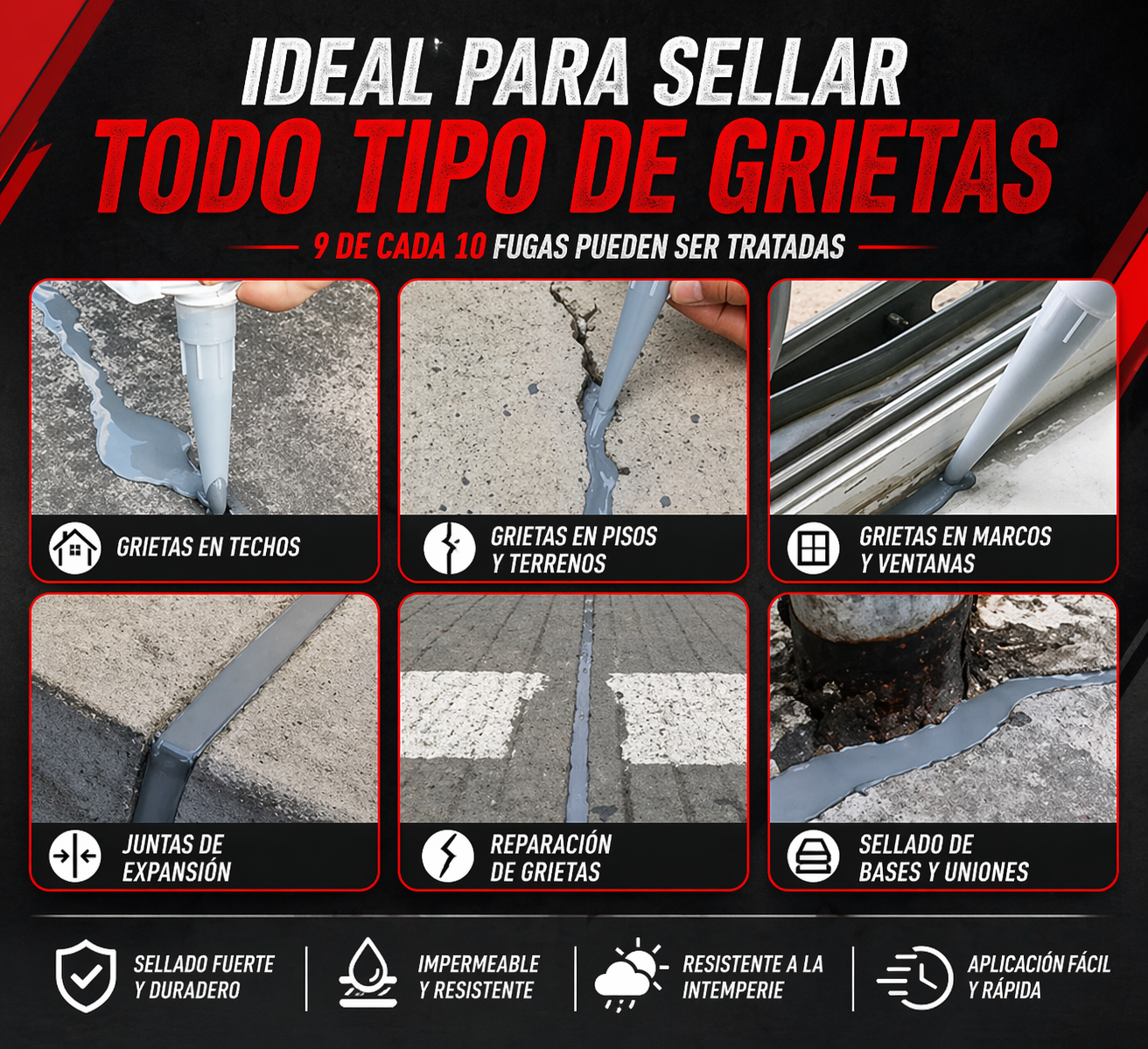 Pegamento Para Reparar Grietas 500g