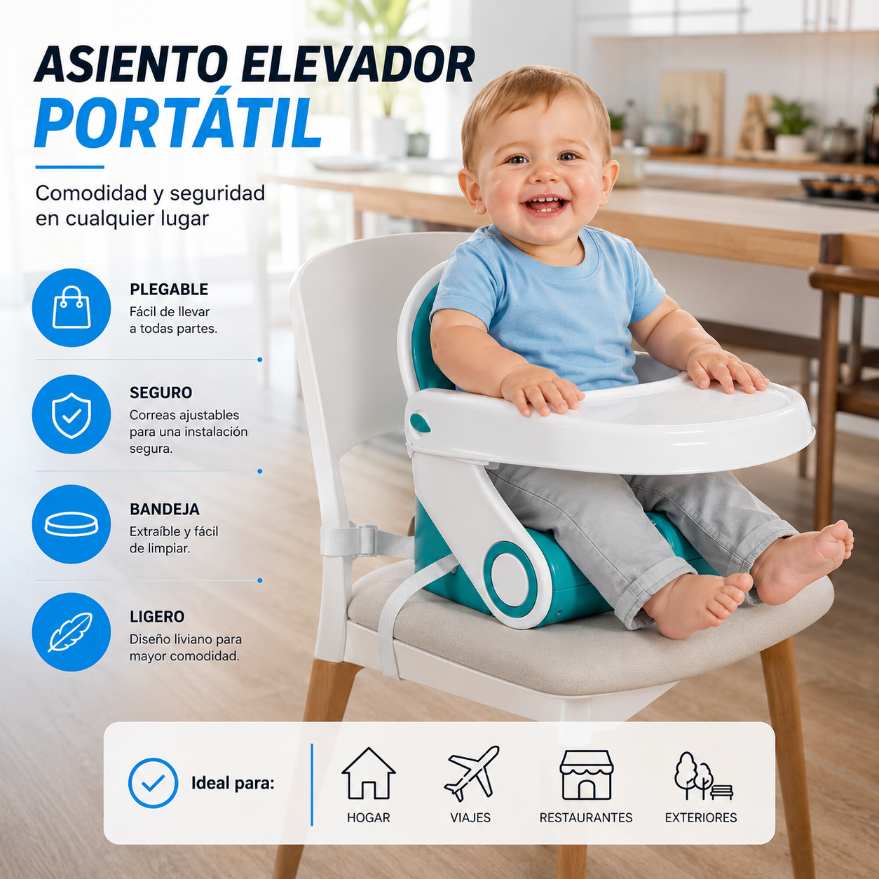 Asiento De Bebe Elevador Plegable