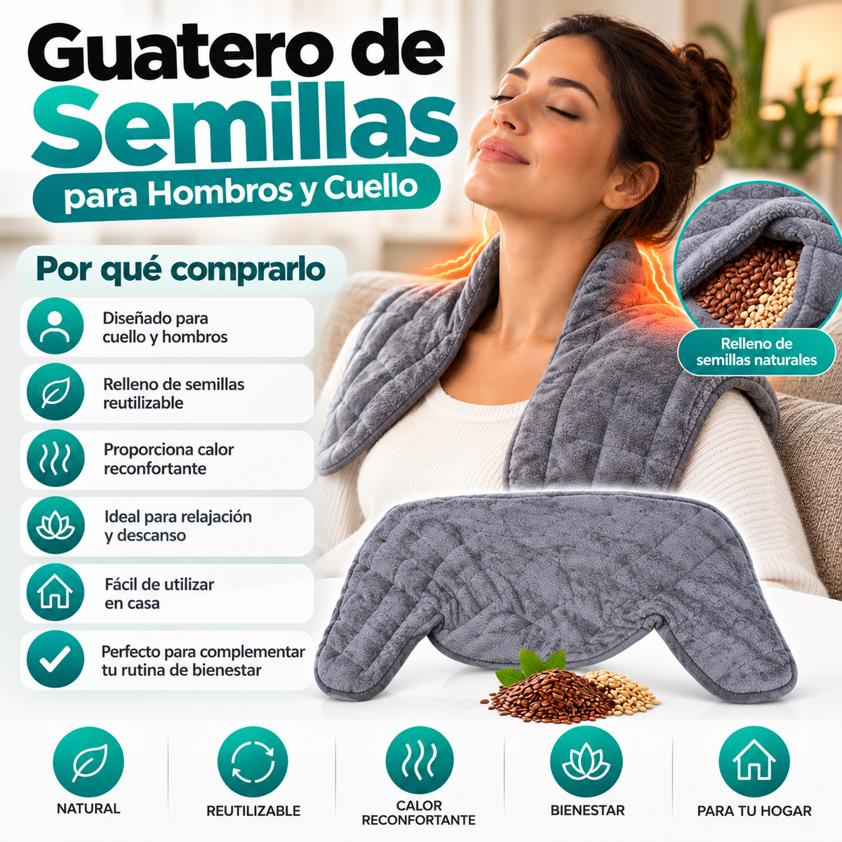 Guatero de Semillas para Hombros y Cuello