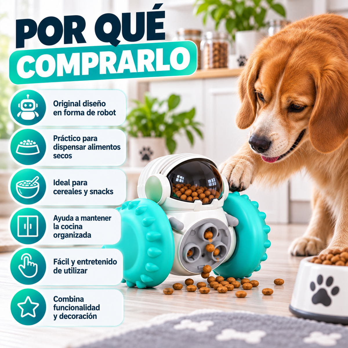 Dispensador de Alimentos Forma de Robot