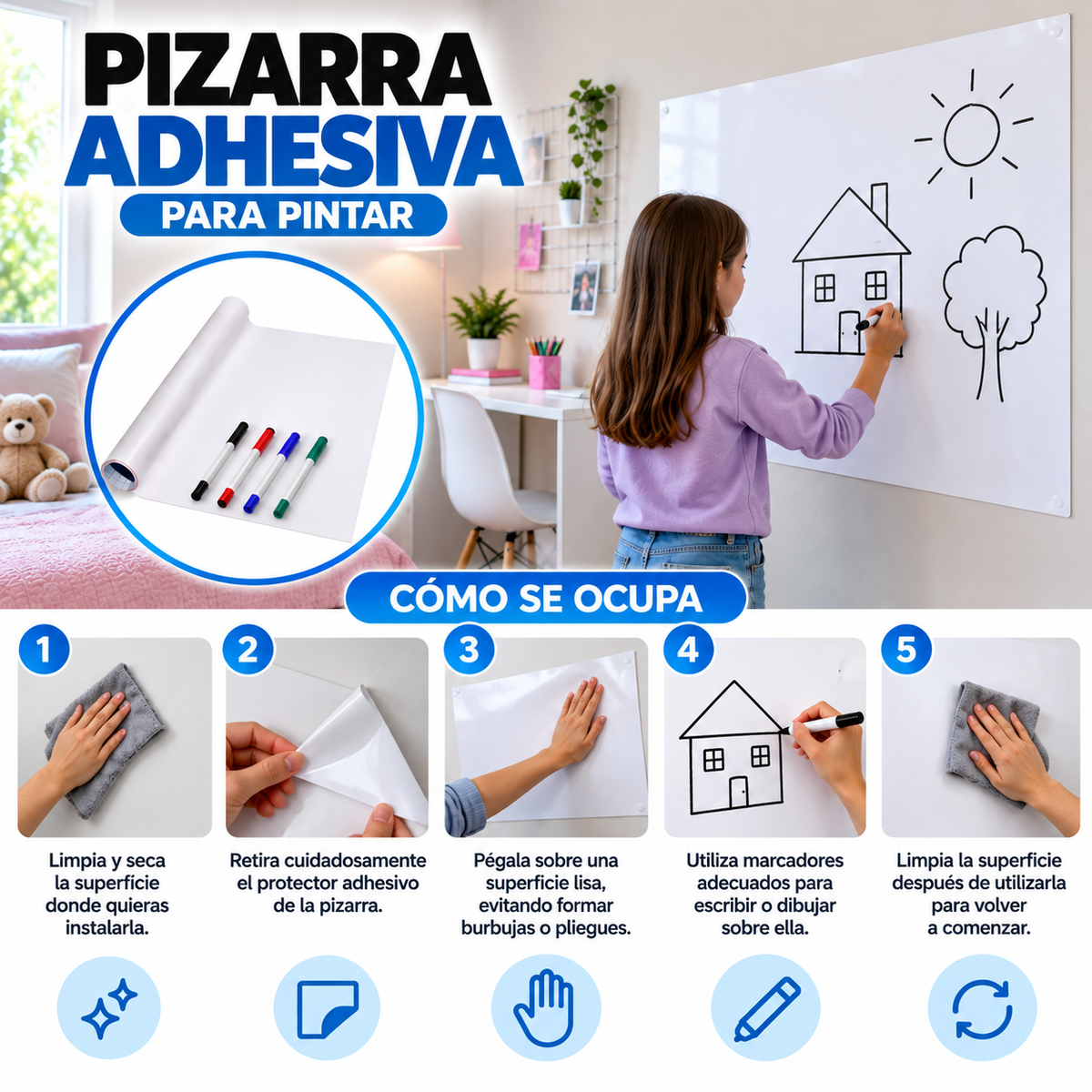 Pizarra Adhesiva para Pintar