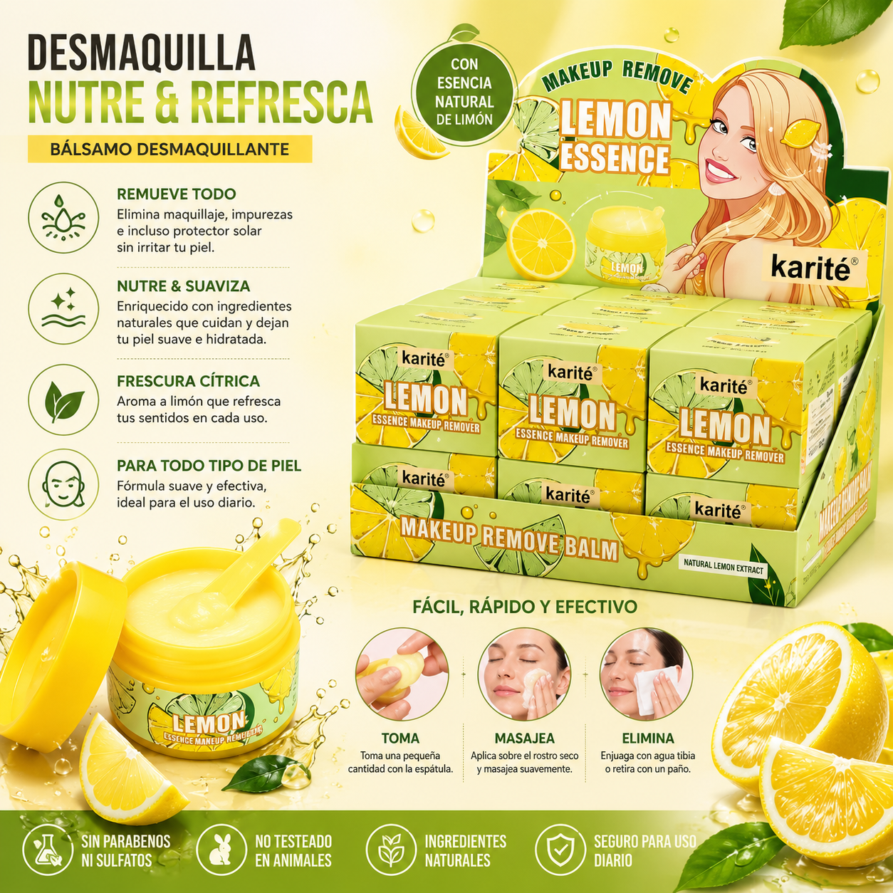 Desmaquillante En Crema Limon Karite