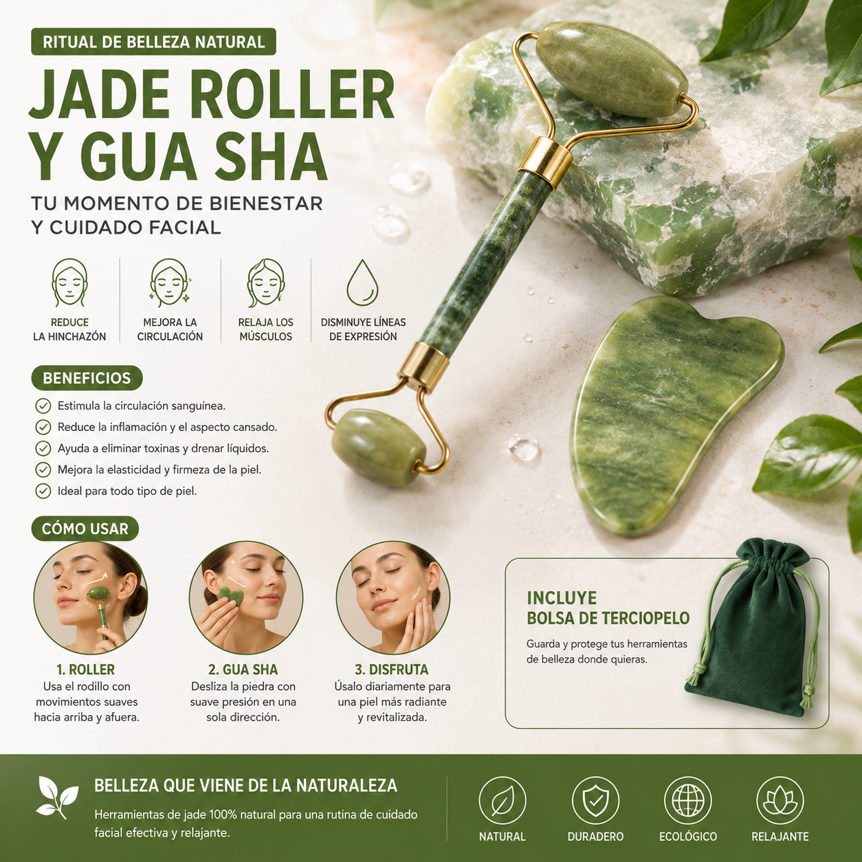 Piedra Gua Sha De Jade