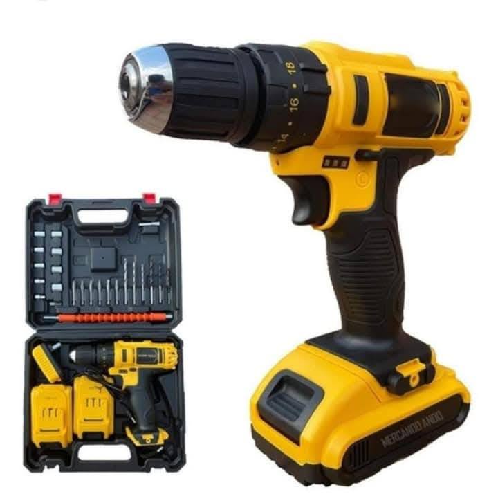 TALADRO PERCUTOR PORTÁTIL DOBLE BATERÍA