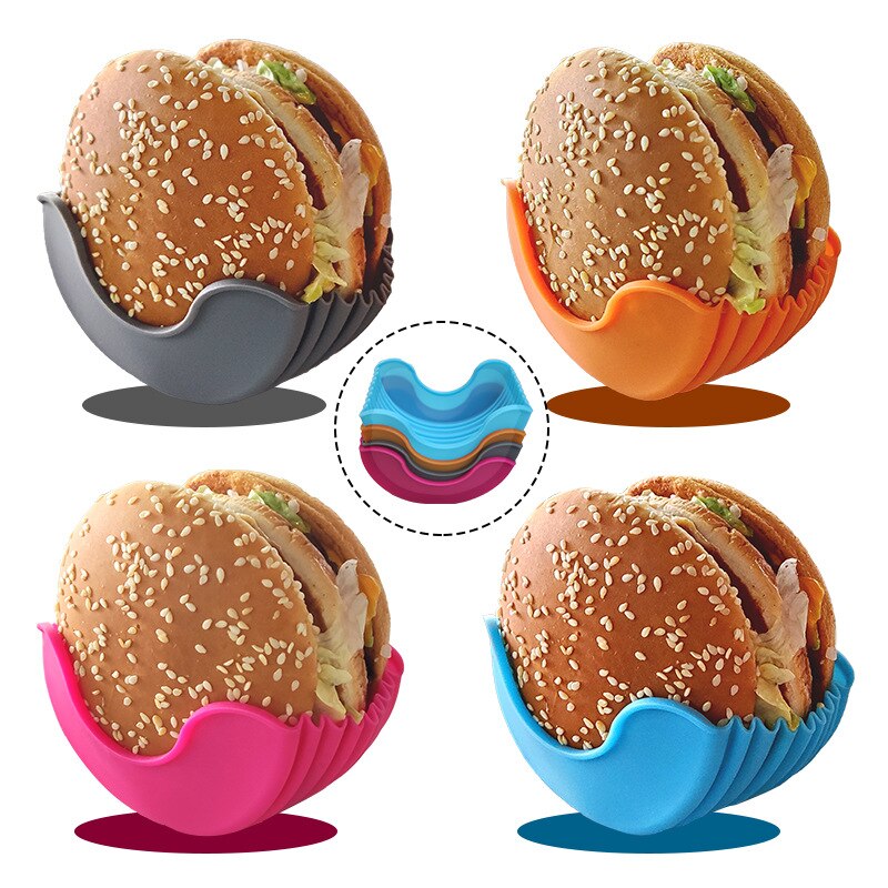 Soporte de silicona reutilizable para hamburguesas