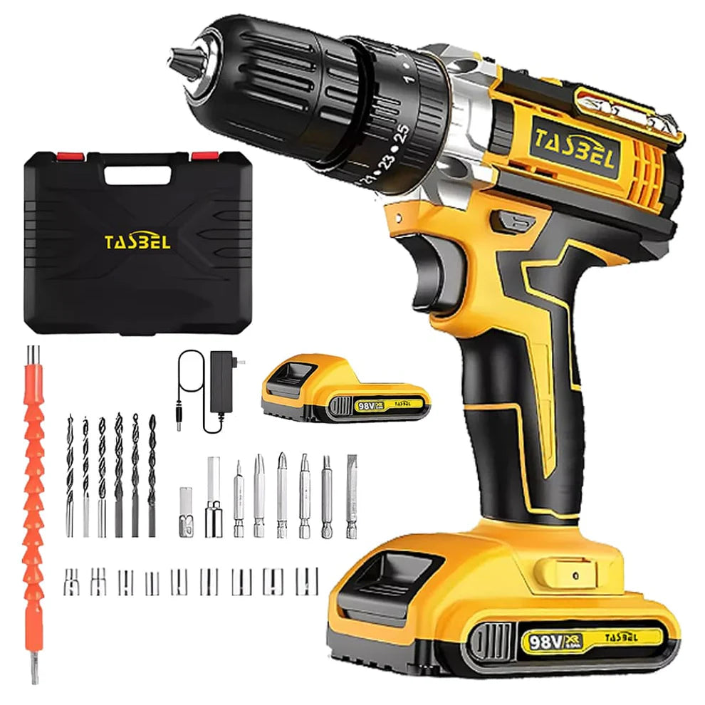 TALADRO PERCUTOR PORTÁTIL DOBLE BATERÍA