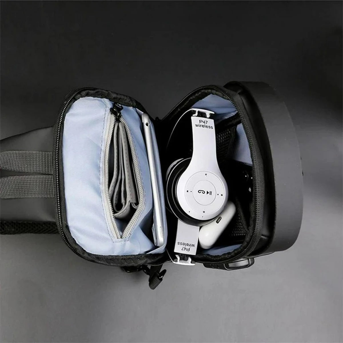 BOLSO ANTIRROBO CON CARGA USB+BLOQUEO