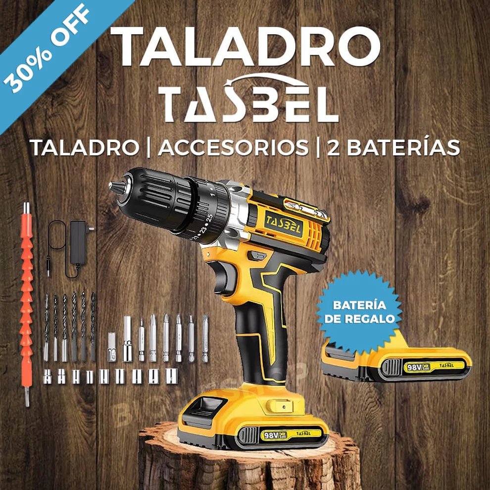TALADRO PERCUTOR PORTÁTIL DOBLE BATERÍA