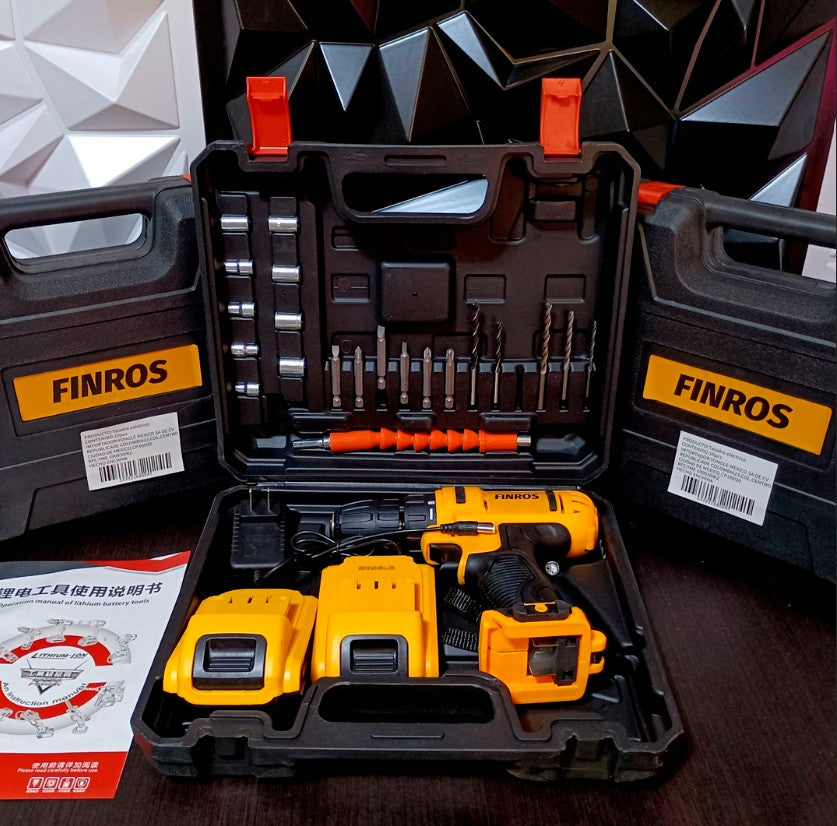TALADRO PERCUTOR PORTÁTIL DOBLE BATERÍA