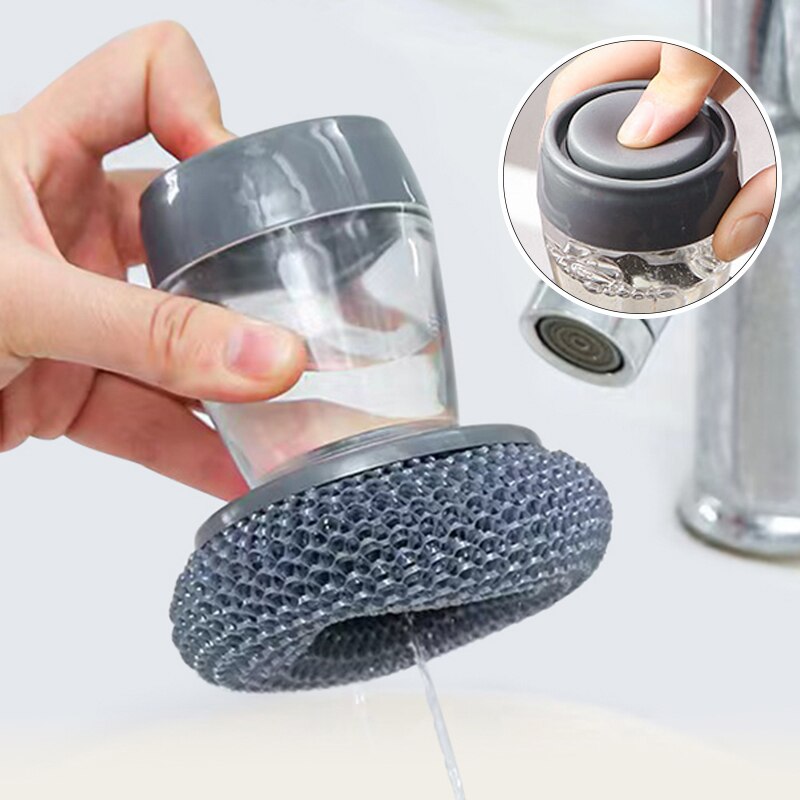 Dispensador automático de jabón para cocina, cepillo de palma para lavar platos