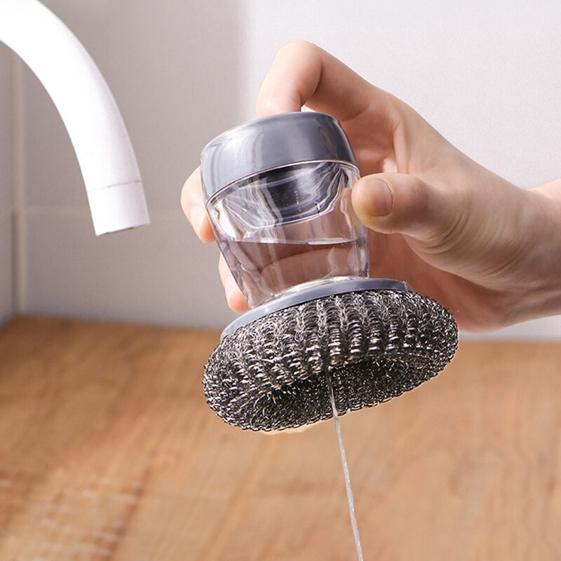 Dispensador automático de jabón para cocina, cepillo de palma para lavar platos