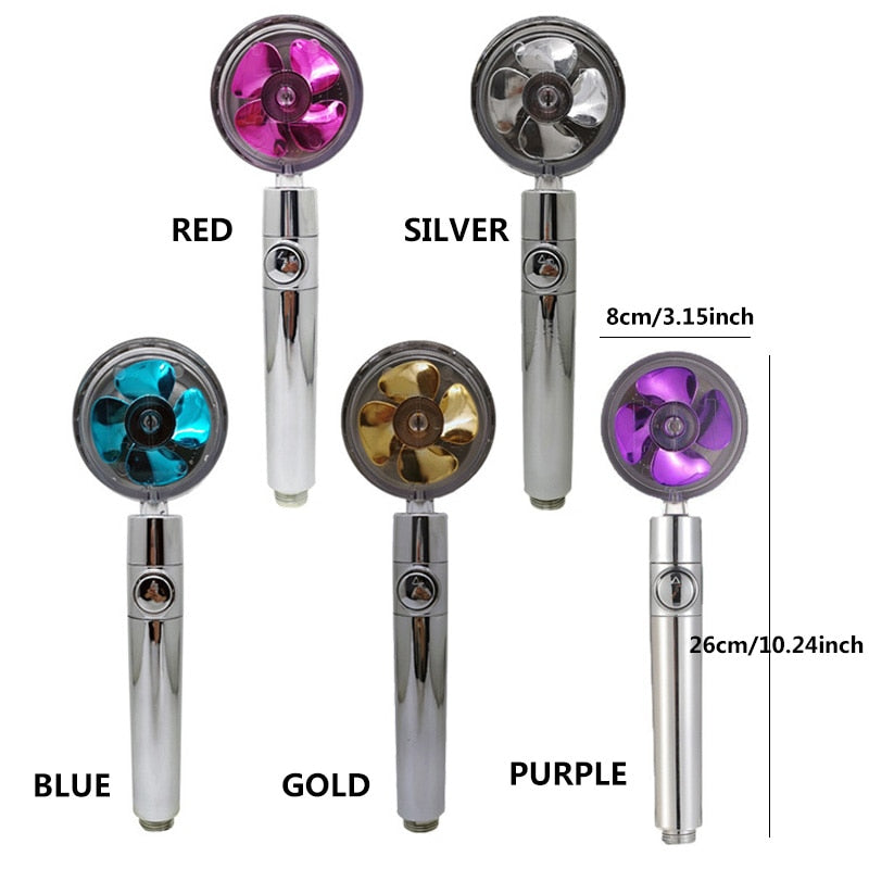 Cabezal de ducha de hélice con ventilador incorporado