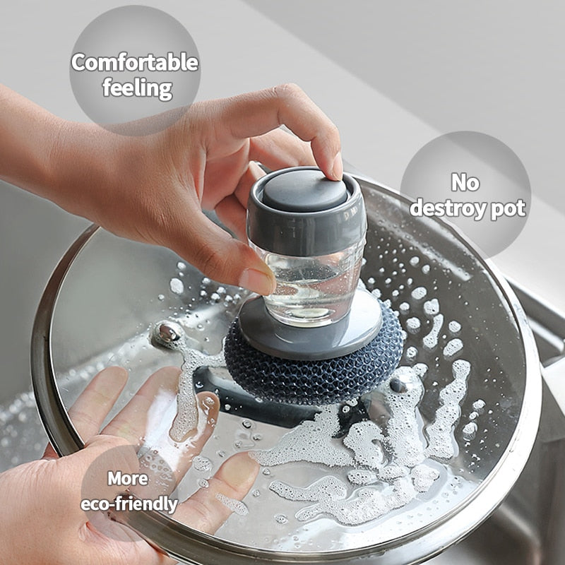 Dispensador automático de jabón para cocina, cepillo de palma para lavar platos