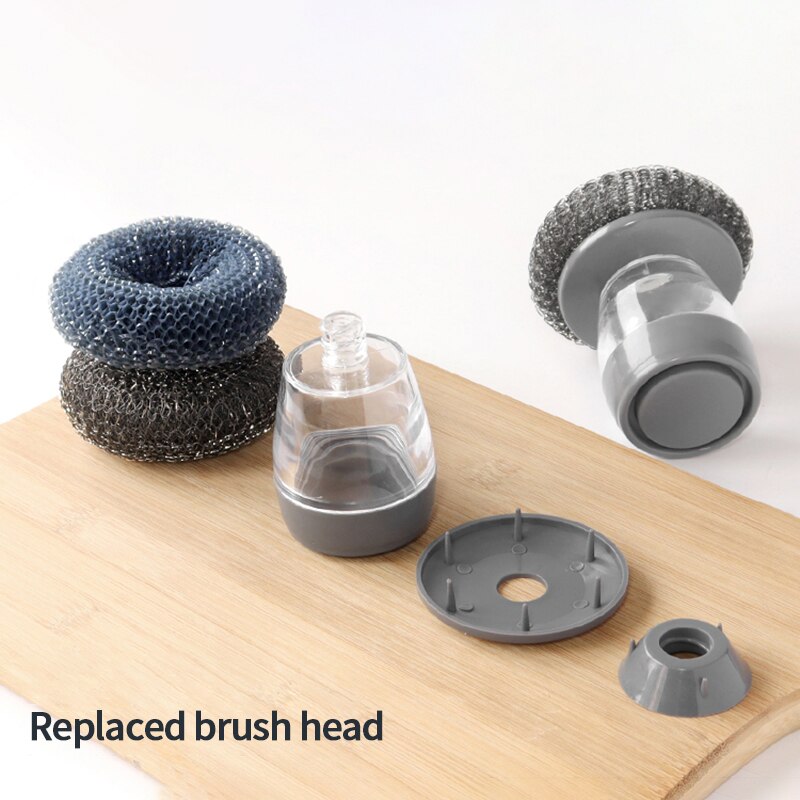 Dispensador automático de jabón para cocina, cepillo de palma para lavar platos