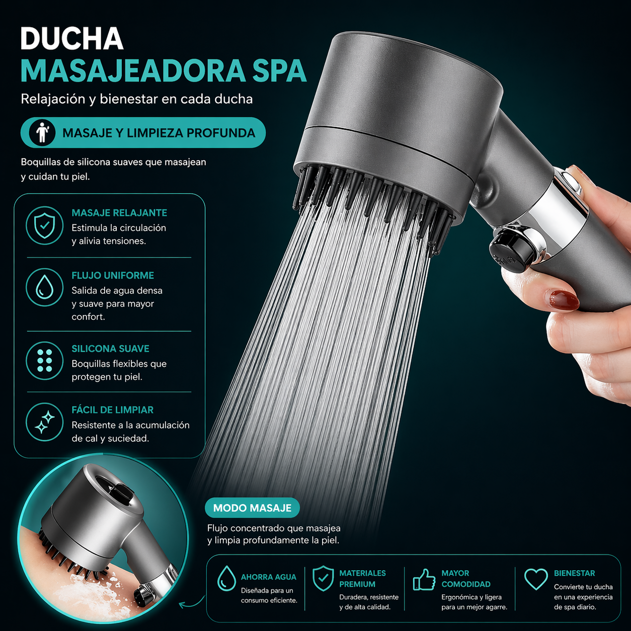 DUCHA MASAJEADORA SPA + ENVÍO GRATIS 🚚