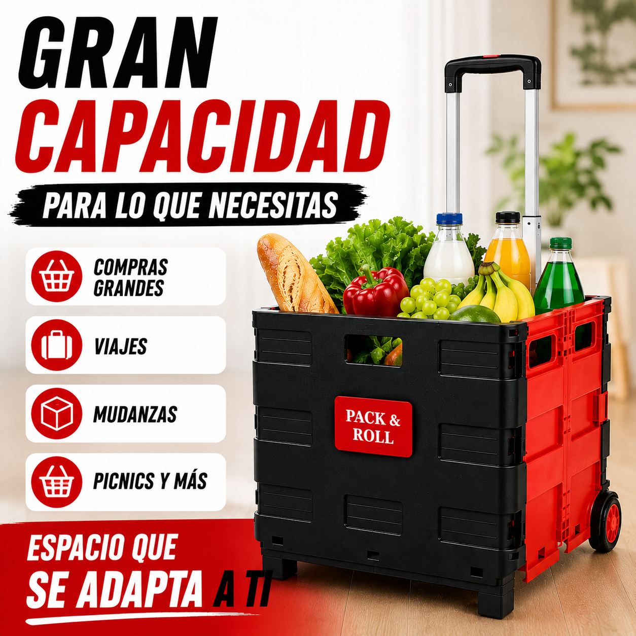 CARRITO PLEGABLE MULTIFUNCIONAL+ ENVÍO GRATIS 🚚