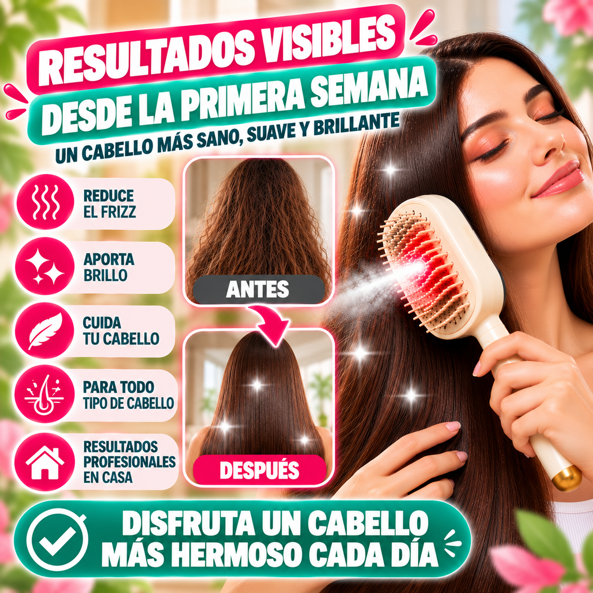 Cepillo Desenredador Capilar Vapor