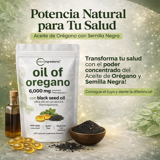 💫 ✨Aceite de orégano con aceite de semilla negra-60 cápsulas. Mejora tu salud💫 ✨+ ENVÍO GRATIS 🚚