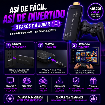 Game Stick- 20.000 Juegos Consolas Retro+ ENVÍO GRATIS 🚚