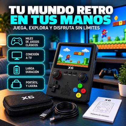 Consola Portátil Videojuegos RETRO X6+10.000 Juegos