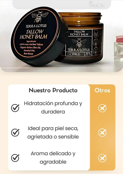 Bálsamo Orgánico de Sebo de Res y Miel-Elimina estrías, acné y líneas de expresión en segundos