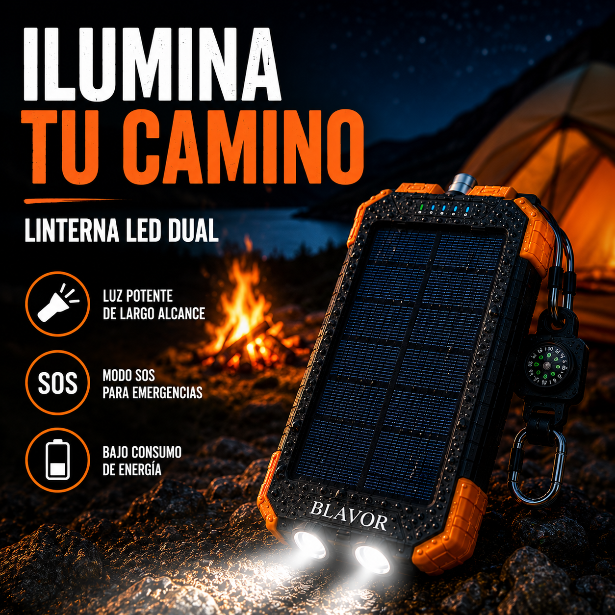 Power Bank Solar BLAVOR – Energía Extrema para Todas Tus Aventuras+ ENVÍO GRATIS 🚚