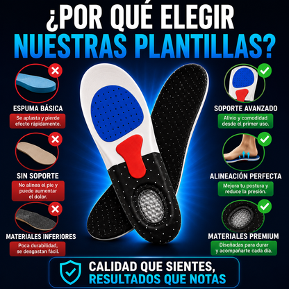 Plantillas Ortopédicas | Alivia Dolor de Pies y Fascitis Plantar + ENVÍO GRATIS 🚚