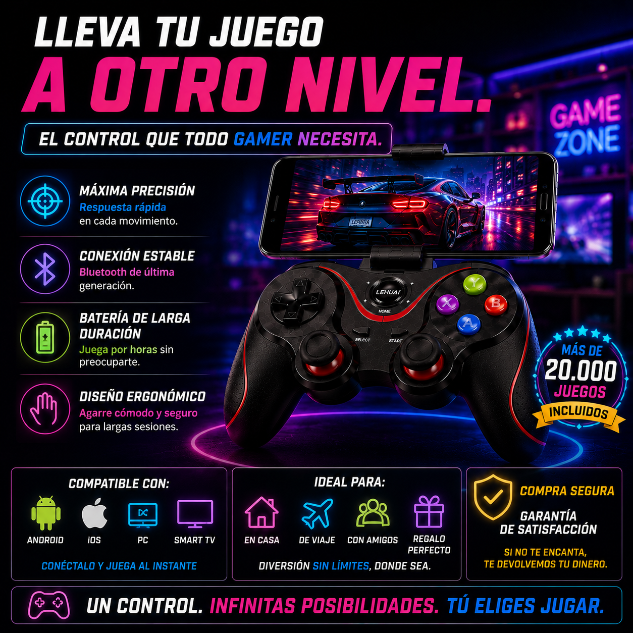 Control Gamer Bluetooth para celular