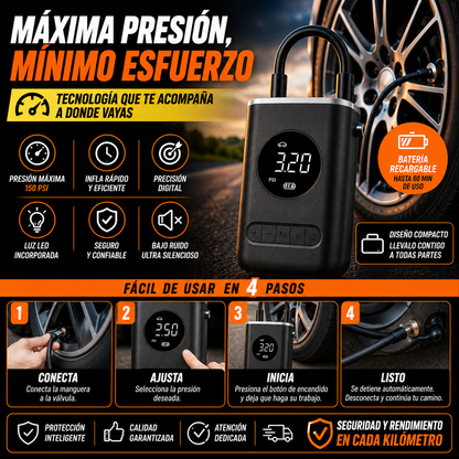 💫Inflador de Aire Portátil Recargable- Infla rápido y seguro💫 ✨+ ENVÍO GRATIS 🚚
