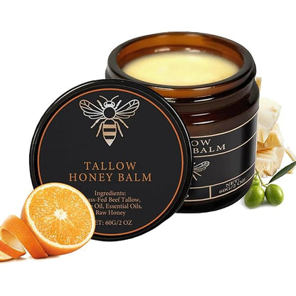 Bálsamo Orgánico de Sebo de Res y Miel-Elimina estrías, acné y líneas de expresión en segundos