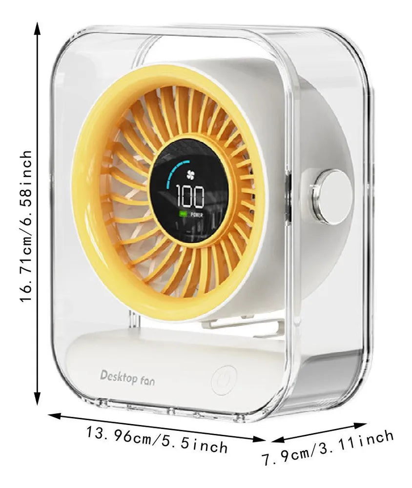 Ventilador de Escritorio USB Portátil Recargable y Silencioso