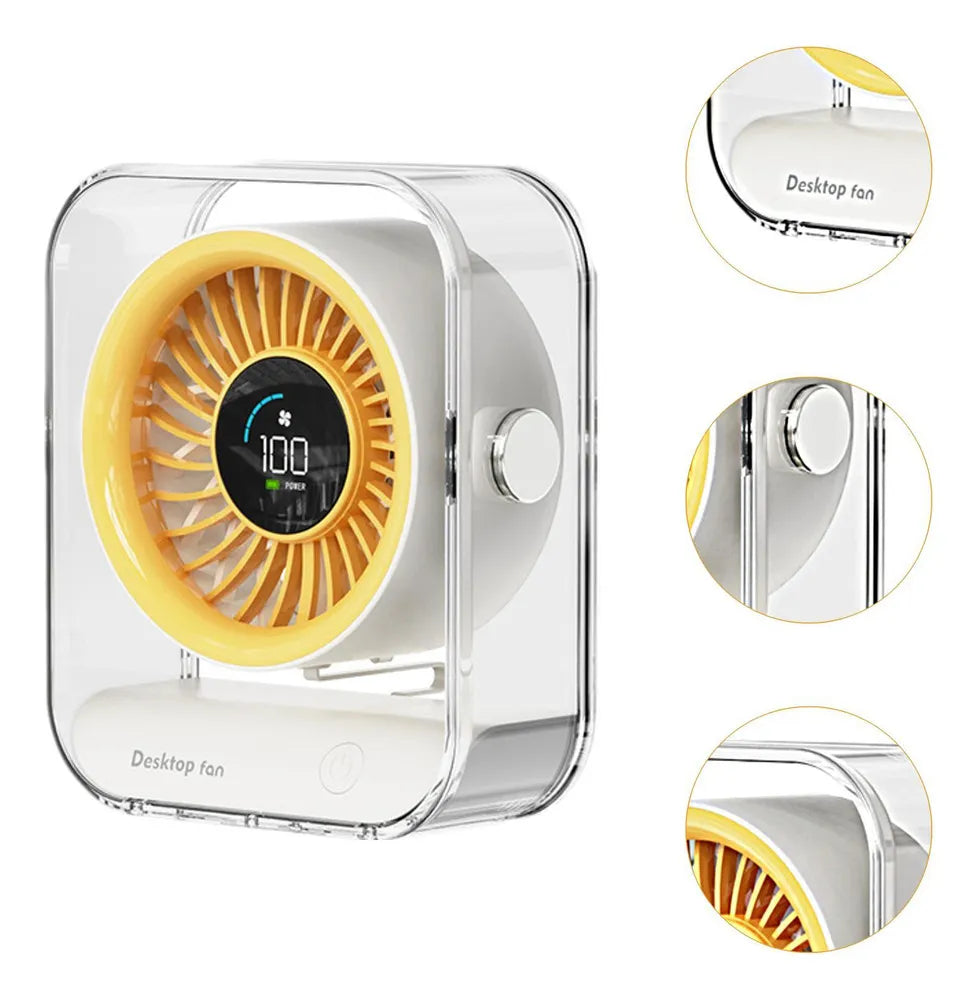 Ventilador de Escritorio USB Portátil Recargable y Silencioso