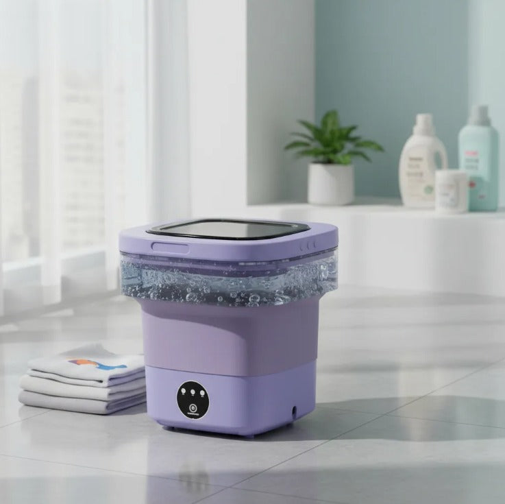 Lavadora Portátil Plegable con Esterilización por Luz Azul e Iones de Plata + ENVÍO GRATIS 🚚