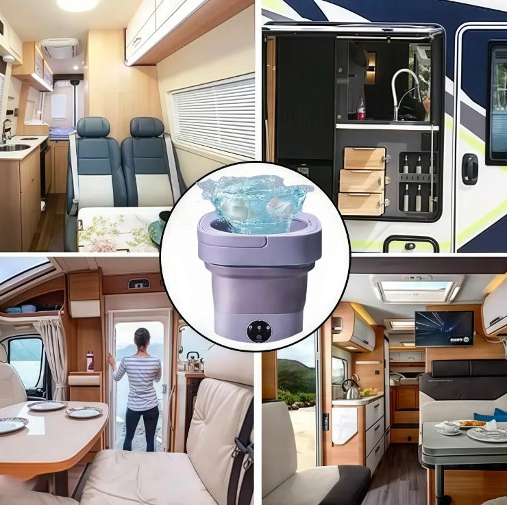 Lavadora Portátil Plegable con Esterilización por Luz Azul e Iones de Plata + ENVÍO GRATIS 🚚