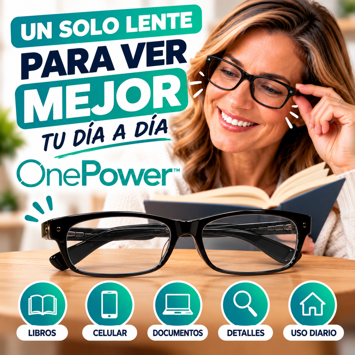 ¡ONEPOWER™: Lentes de lectura con enfoque flexible!