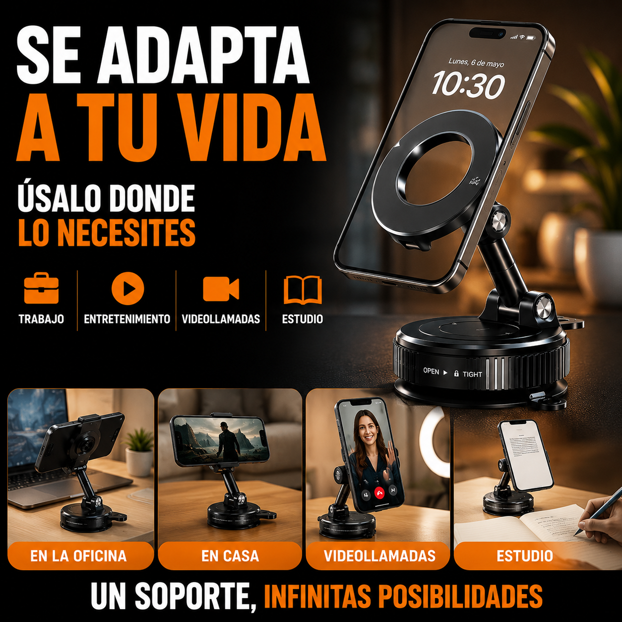 Soporte magnético celular Premium Rotativo multi propósito+ ENVÍO GRATIS 🚚