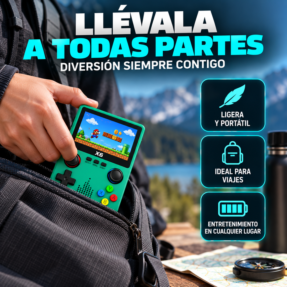 Consola Portátil Videojuegos RETRO X6+10.000 Juegos