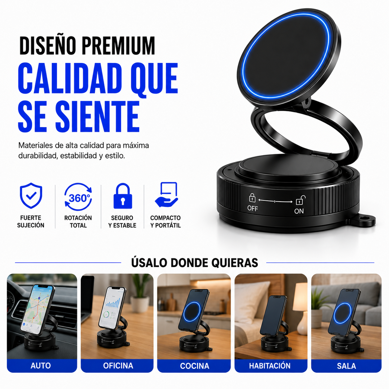 💫 ✨Soporte Magnético Ajustable para Celular – Diseño Premium 360°💫 ✨+ ENVÍO GRATIS 🚚