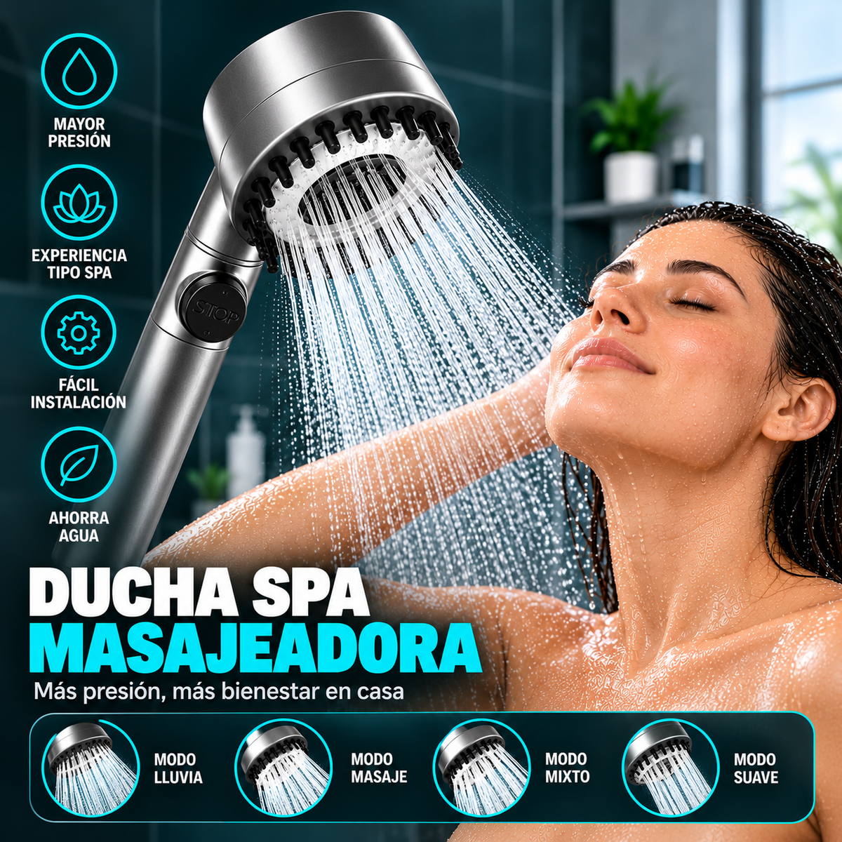 Pack de 2 unidades Ducha Masajeadora SPA