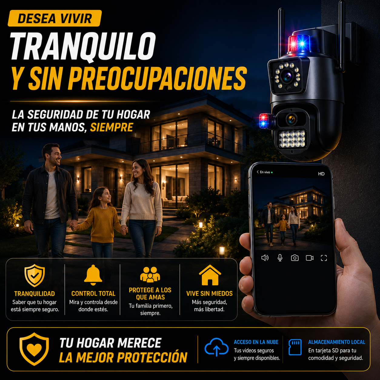 Cámara de Seguridad 360° GESKS que protege tu hogar desde tu celular+ ENVÍO GRATIS 🚚