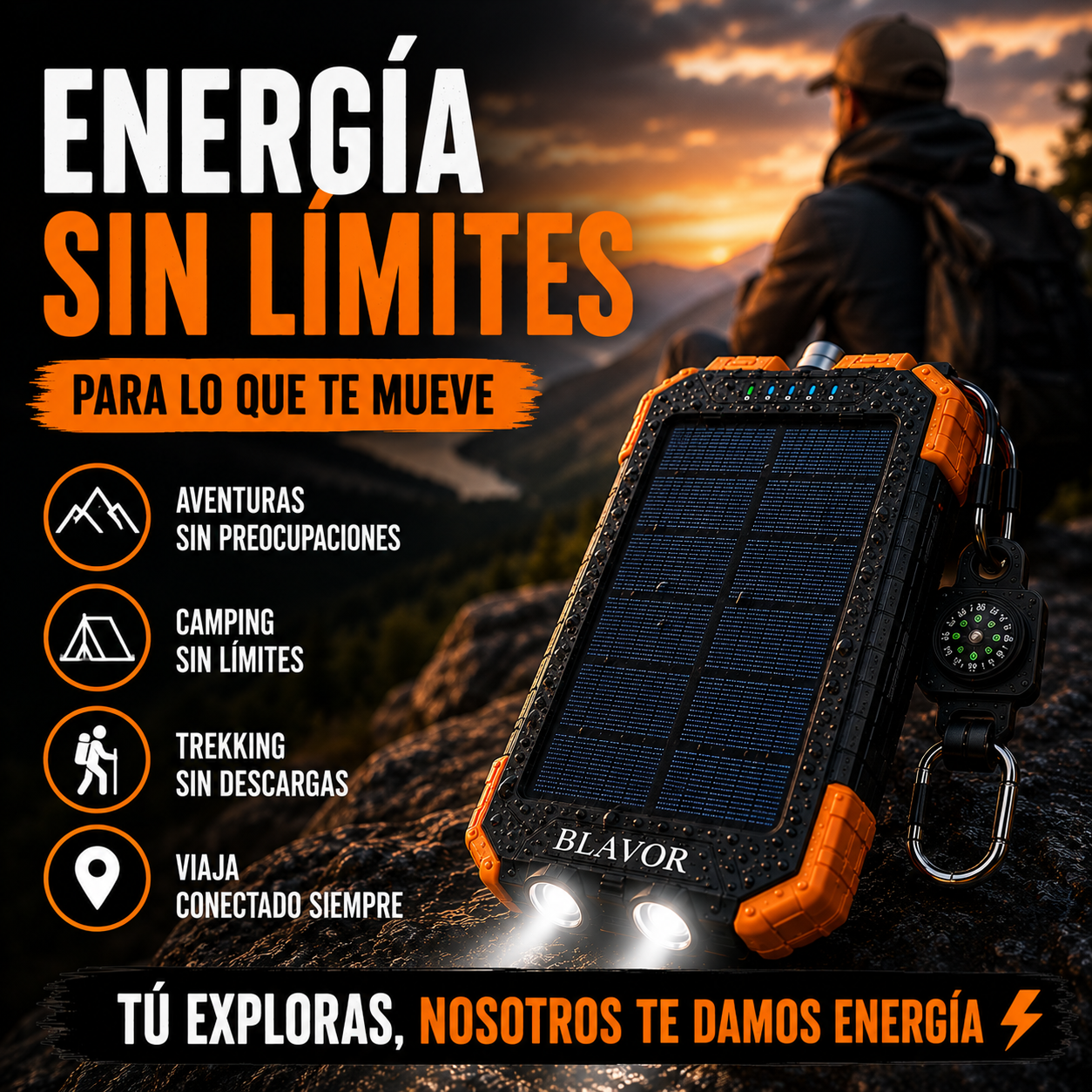 Power Bank Solar BLAVOR – Energía Extrema para Todas Tus Aventuras+ ENVÍO GRATIS 🚚