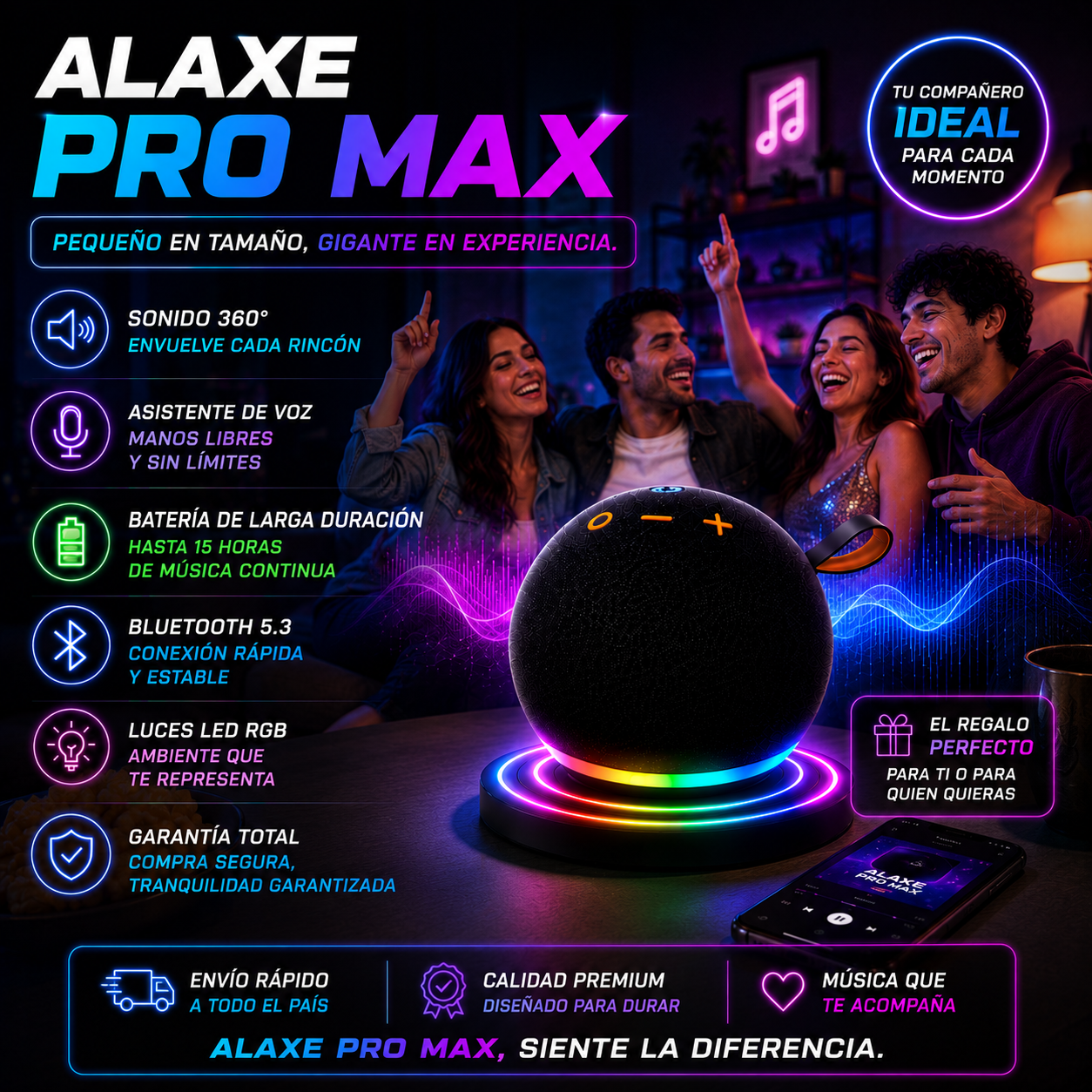 Alaxe Pro Max: Potencia, Estilo y Sonido que Impresiona+ ENVÍO GRATIS 🚚