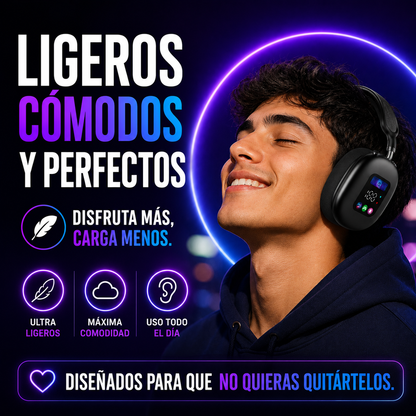 Akz Max600 Auriculares Inalámbricos Over-Ear con Pantalla Digital